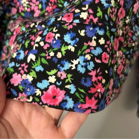 Zara Multi Colored Ditsy Floral Printed Ruffle Puff Sleeve Top - Picture 9 of 9